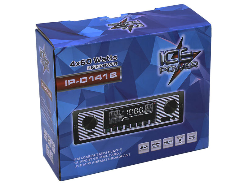 Ice Power IP-D141B Retro Style Single Din Media Player