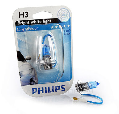 Philips Crystal Vision – H3 4300K Bright White Light (Pair)