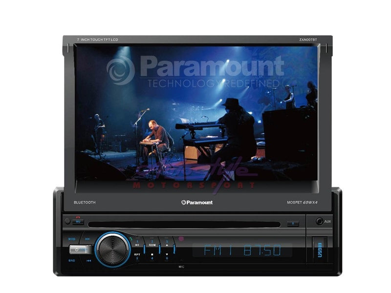 Paramount ZXN007BT 7" Touchscreen Single Din with BT/USB/DVD/AUX in-dash
