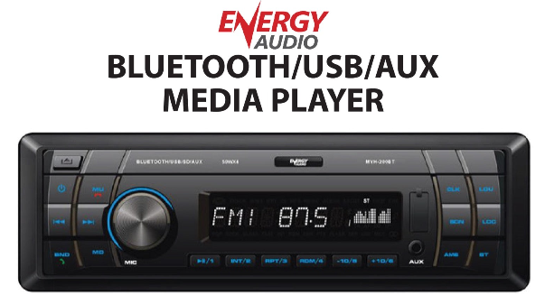 Energy Audio MVH-200BT USB/SD/AUX/FM Bluetooth Single Din Media Player