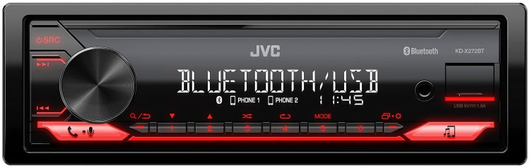 JVC KD-X272BT with Bluetooth/USB/AUX Single Din Radio