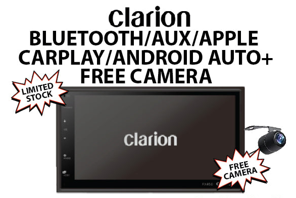 Clarion FX450+CAMERA Apple CarPlay & Android Auto Double Din Media Player