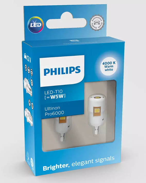 PHILIPS LED T10 4000K PARK LIGHTS SET