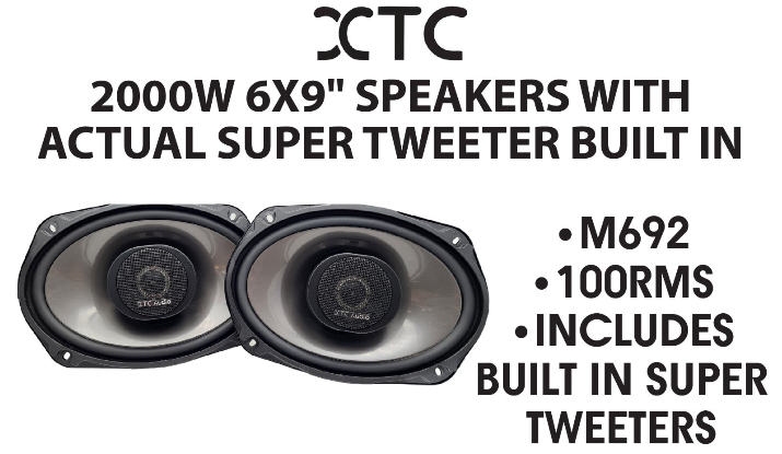 XTC Audio M692 2000W 2-Way 6X9 Coaxial Speakers