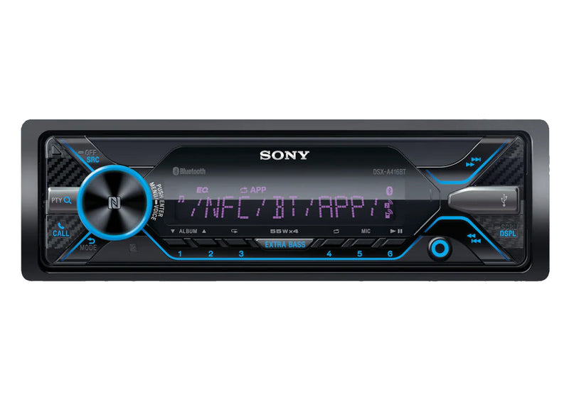 Sony DSX-A416BT Bluetooth/USB/AUX Single Din Media Player