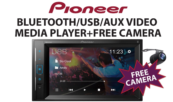 Pioneer DMH-A245BT+FREE CAMERA 6.2”  Bluetooth/USB/AUX Double Din Multimedia Player