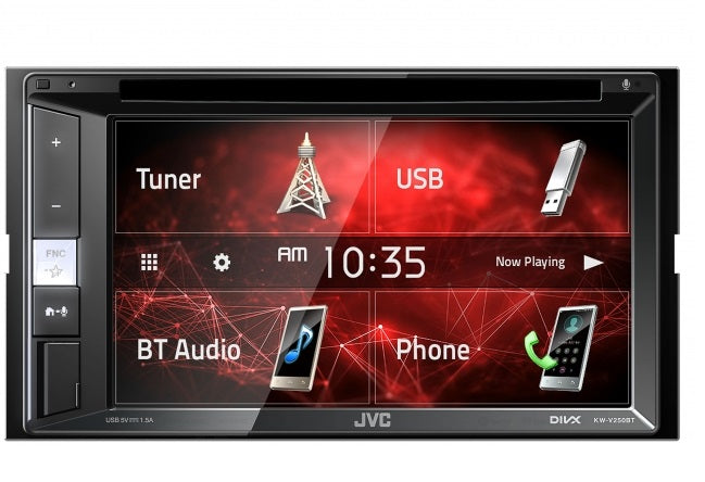 JVC KW-V250BTM DVD/CD/USB Receiver with 6.2-inch Touch Control Monitor Built-In Bluetooth