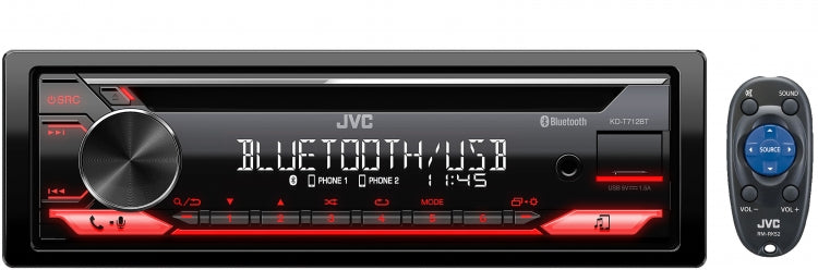 JVC KD-T712BT BT/CD/USB Single Din Radio