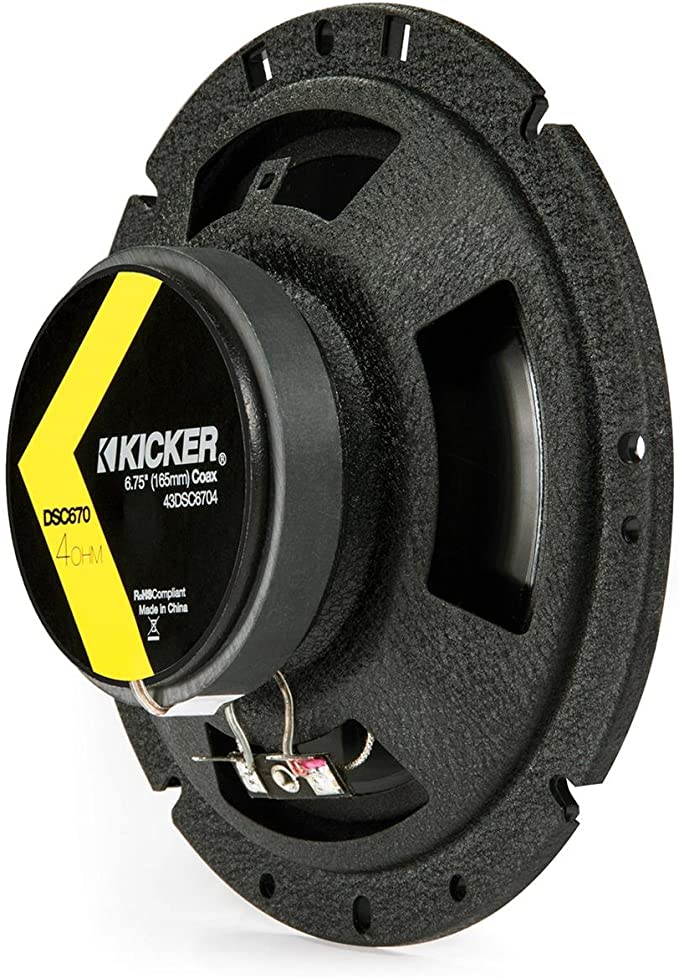 Kicker DSC6704 D-Series 6.75" 240W 2-Way 4-Ohm Coaxial Speakers