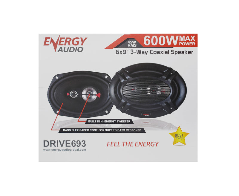 Energy Audio DRIVE693 3-Way 600W Coaxial 6x9 Speakers
