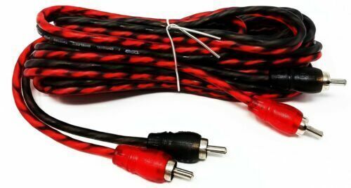 DS18 RCA12FT 12 ft 2 Channel Shielded Twisted RCA Audio Cable Amp Cables